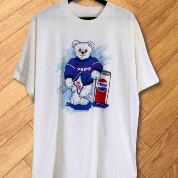 Gildan Other - Pepsi Polar Bear Graphic Tee Soft Aesthetic White